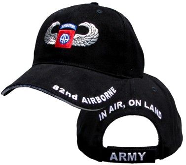 U.S. Army 82nd Airborne with Wings Embroidered Ball Cap