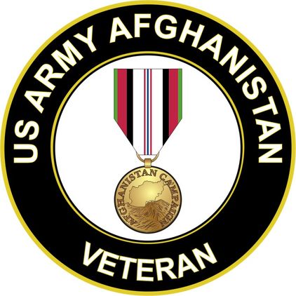 U.S. Army Afganistan Veteran Medal Sticker Decal
