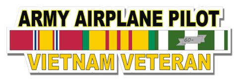 U.S. Army Airplane Pilot Vietnam Veteran Window Strip Decal