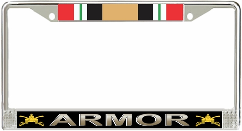 U.S. Army Armor Iraq Veteran License Plate Frame