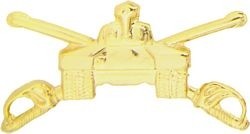 U.S. Army Armored Tank with Sabres Lapel Hat Pin