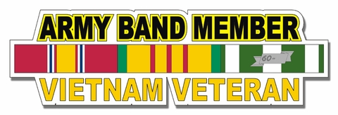 U.S. Army Band Member Vietnam Veteran Window Strip Decal