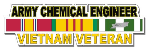 U.S. Army Chemical Engineer Vietnam Veteran Window Strip Decal