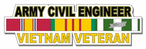 U.S. Army Civil Engineer Vietnam Veteran Window Strip Decal