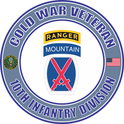 U.S. Army Cold War 10th Mountain Ranger Division Veteran Decal