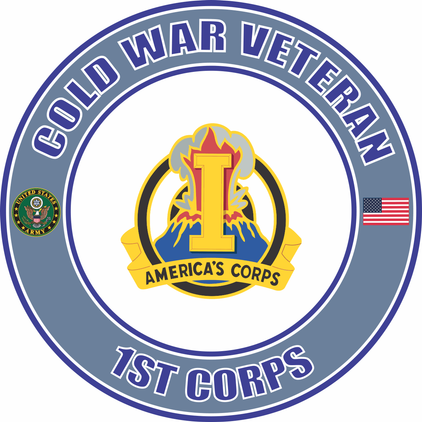 U.S. Army Cold War 1st Corps Unit Crest Veteran Decal