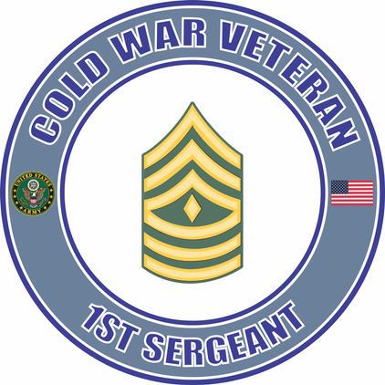 U.S. Army Cold War 1st Sergeant Rank Insignia Veteran Decal