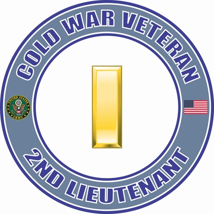 U.S. Army Cold War 2nd Lieutenant Rank Insignia Veteran Decal