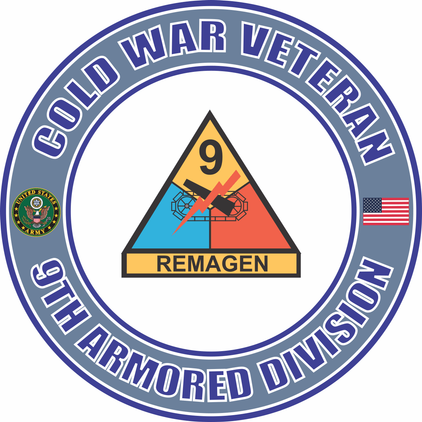 U.S. Army Cold War 9th Armored Division REMAGEN Veteran Decal