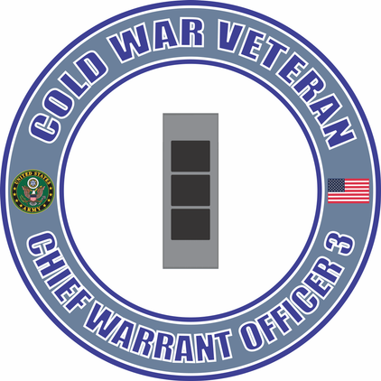 U.S. Army Cold War Chief Warrant Officer 3 Rank Insignia Veteran Decal