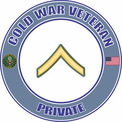 U.S. Army Cold War E-2 Private Rank Insignia Veteran Decal