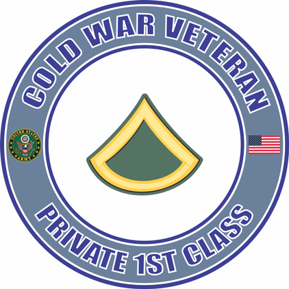 U.S. Army Cold War E-3 Private 1st Class Rank Insignia Veteran Decal