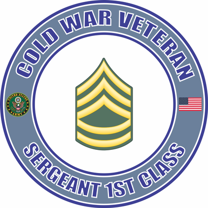 U.S. Army Cold War E-7 Sergeant 1st Class Rank Insignia Veteran Decal