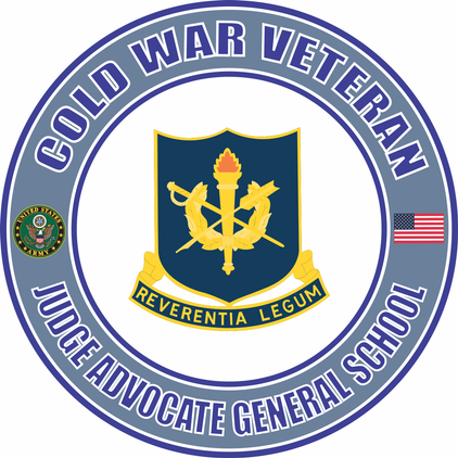 U.S. Army Cold War Judge Advocate General School Unit Crest Veteran Decal