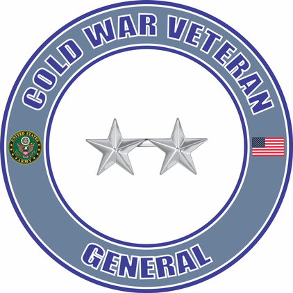 U.S. Army Cold War Major General Rank Insignia Veteran Decal
