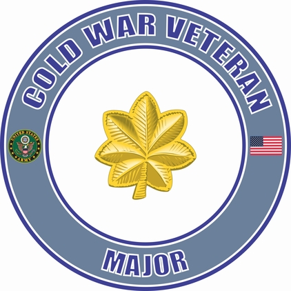 U.S. Army Cold War Major Rank Insignia Veteran Decal