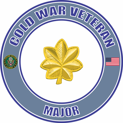 U.S. Army Cold War Major Rank Insignia Veteran Decal