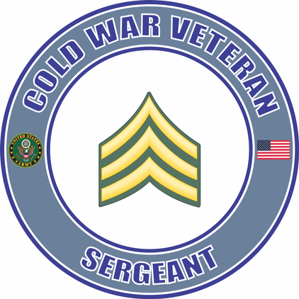 U.S. Army Cold War Sergeant E-5 Rank Insignia Veteran Decal
