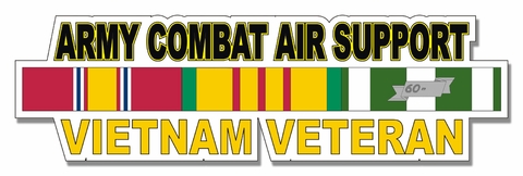 U.S. Army Combat Air Support Vietnam Veteran Window Strip Decal