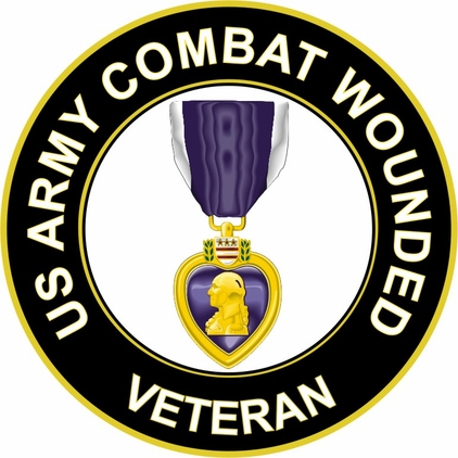 U.S. Army Combat Wounded Medal Veteran Sticker Decal