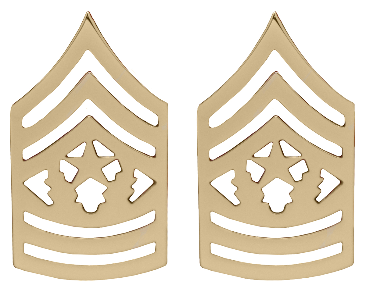 U.S. Army Command Sergeant Major Gold Collar Rank Insignia