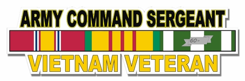 U.S. Army Command Sergeant Vietnam Veteran Window Strip Decal