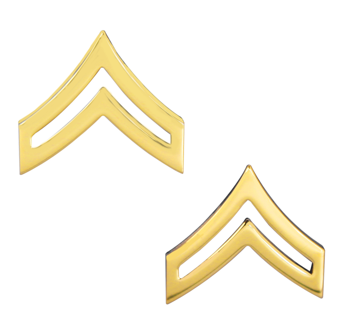U.S. Army Corporal Gold Collar Rank Insignia
