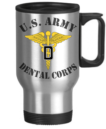 U.S. Army Dental Corps 14 oz Stainless Steel Travel Mug