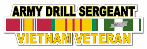 U.S. Army Drill Sergeant Vietnam Veteran Window Strip Decal