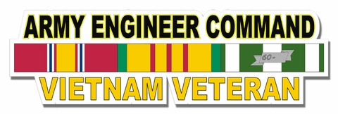 U.S. Army Engineer Command Vietnam Veteran Window Strip Decal