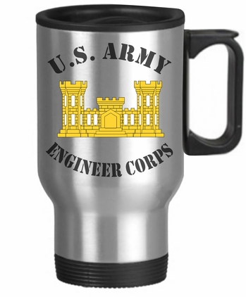 U.S. Army Engineer Corps 14 oz Stainless Steel Travel Mug
