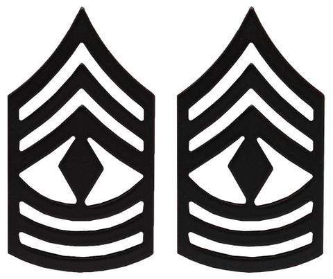 U.S. Army First Sergeant Black Metal Collar Rank Insignia