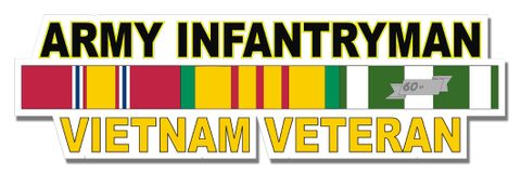 U.S. Army Infantryman Vietnam Veteran Window Strip Decal