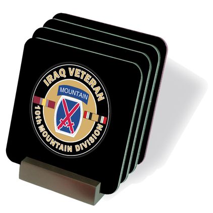 U.S. Army Iraq Veteran 10th Mountain Coasters - Set of 4