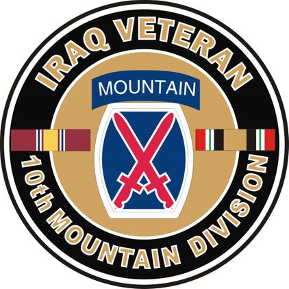 U.S. Army Iraq Veteran 10th Mountain Decal Sticker