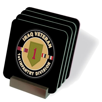 U.S. Army Iraq Veteran 1st Infantry Coasters - Set of 4
