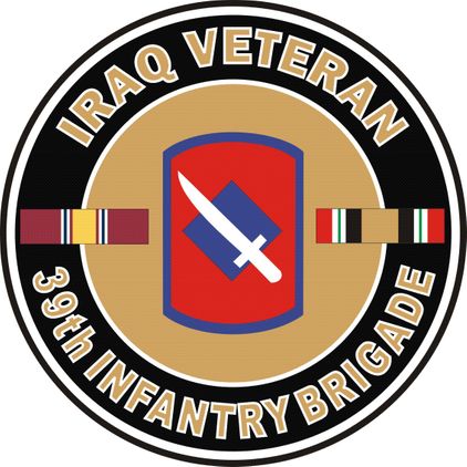 U.S. Army Iraq  Veteran 39th Infantry Brigade Light Decal Sticker