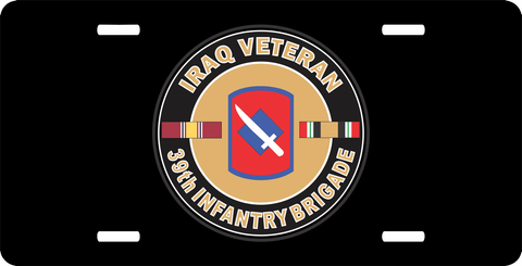 U.S. Army Iraq Veteran 39th Infantry Brigade Light License Plate