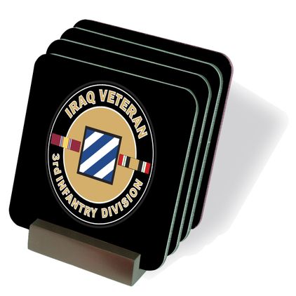 U.S. Army Iraq Veteran 3rd Infantry Coasters - Set of 4