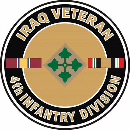 U.S. Army Iraq Veteran 4th Infantry Division Decal Sticker