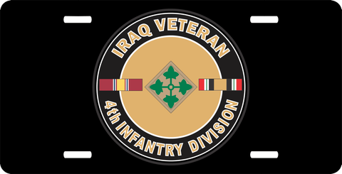 U.S. Army Iraq Veteran 4th Infantry Division License Plate