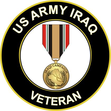 U.S. Army Iraq Veteran Metal Sticker Decal