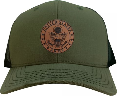 U.S. Army Seal Leather Patch Cap (Made in the USA)