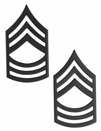 U.S. Army Master Sergeant Black Metal Collar Rank Insignia