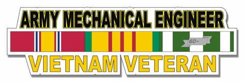 U.S. Army Mechanical Engineer Vietnam Veteran Window Strip Decal