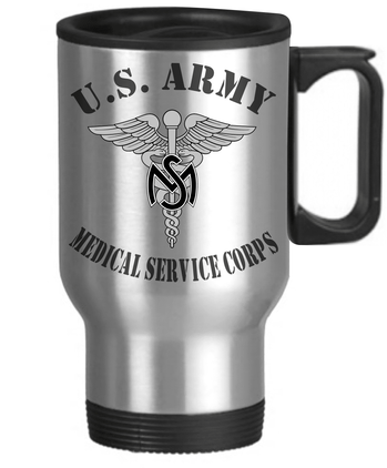 U.S. Army Medical Service Corps 14 oz Stainless Steel Travel Mug