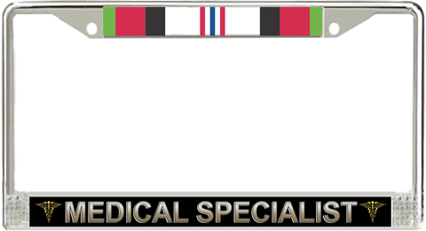 U.S. Army Medical Specialist Afghanistan Veteran License Plate Frame