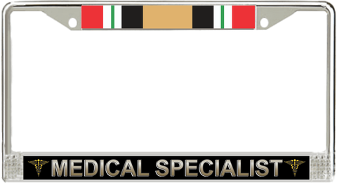U.S. Army Medical Specialist Iraq Veteran License Plate Frame