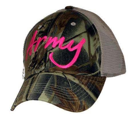 U.S. Army Pink Text Camo Ball Cap