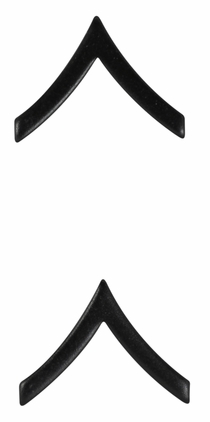 U.S. Army Private Black Metal Collar Rank Insignia